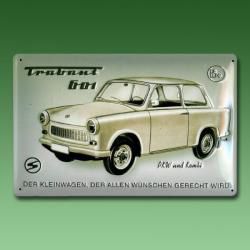 Blechschild Trabant 601 Weiß