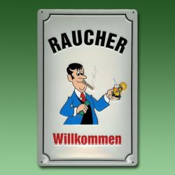 Spaß & Sprüche Blechschild RAUCHER WILLKOMMEN