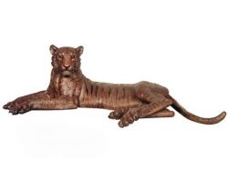 Liegender Tiger aus Bronze