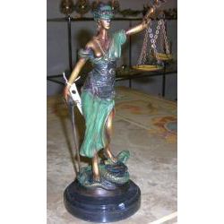 Deko-Figur Blinde Justicia aus Bronze