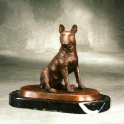 Tier-Skulptur Englischer Bullterrier aus Bronze