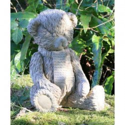 Gartenfigur Teddybär mit Schal