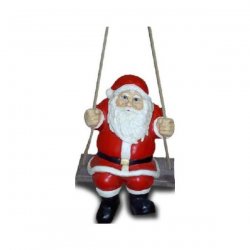 Weihnachts - Figur Weihnachtsmann auf Schaukel