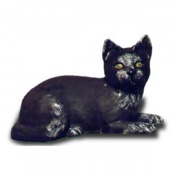 Deko - Figur Schwarze liegende Katze