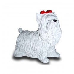 Tier - Figur Terrier mit Schleife