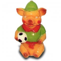 Tier - Skulptur Fußball - Schwein