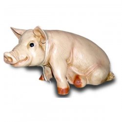 Tier - Figur Sitzendes, grinsendes Schwein