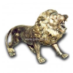Tier - Skulptur Fauchender Löwe mit wallender Mähne