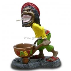 Deko - Figur Jamaika Mann mit Rasta - Aschenbecher