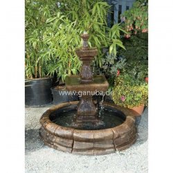 Gartenbrunnen Brunello mit rundem Brunnen-Becken - Garten-Brunnen