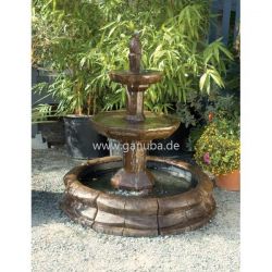 Gartenbrunnen Carrara mit rundem Brunnen-Becken  - Brunnen