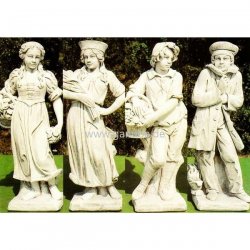 Weiße Garten-Figur Set - Vier-Jahreszeiten - Fiesse