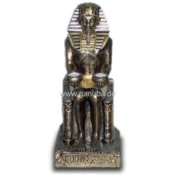 Deko - Figur Pharao auf Thron mit Schalen - Kerzen