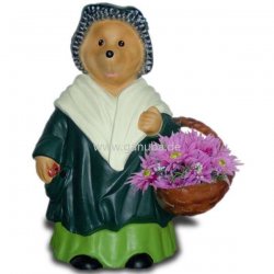 Teddy - Bär Madame mit Blumenkorb