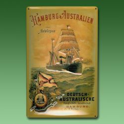 Nostalgie-Reklameschild Hamburg-Australien