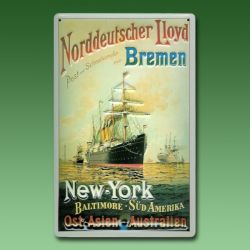 Werbeblechschild Norddeutscher Lloyd Bremen