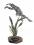 Springender Frosch mit Schilfpflanze - Bronze-Skulptur