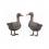 Vogel-Plastik Putzige Enten aus Bronze