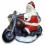 Deko - Figur Weihnachtsmann auf Motorrad