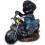 Deko - Figur Maulwurf lachend auf Motorrad