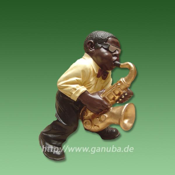 Saxophon mit Deko-Figur Musiker