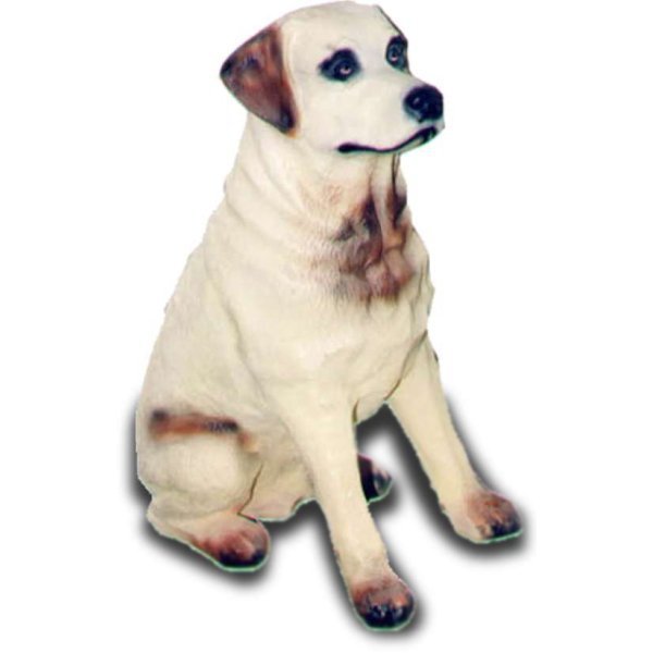 Dekorations Figur Sitzender Hund mit braunen Ohren