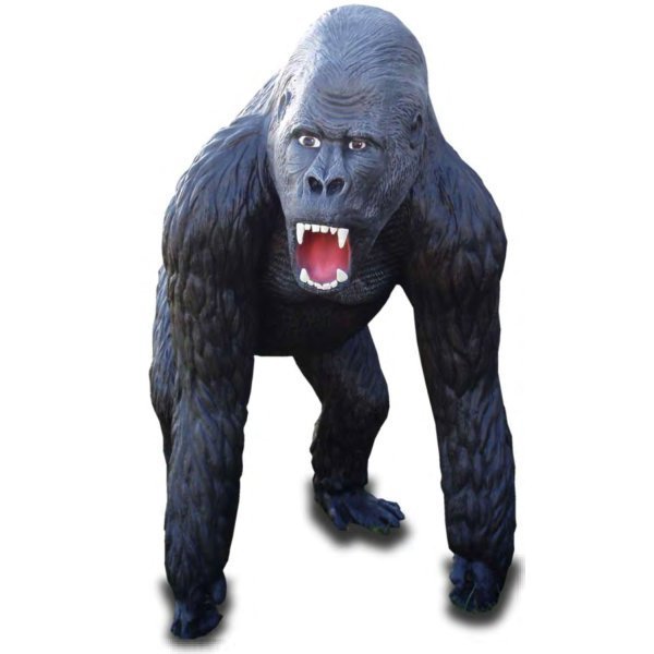 Skulptur Wütender - Tier Gorilla